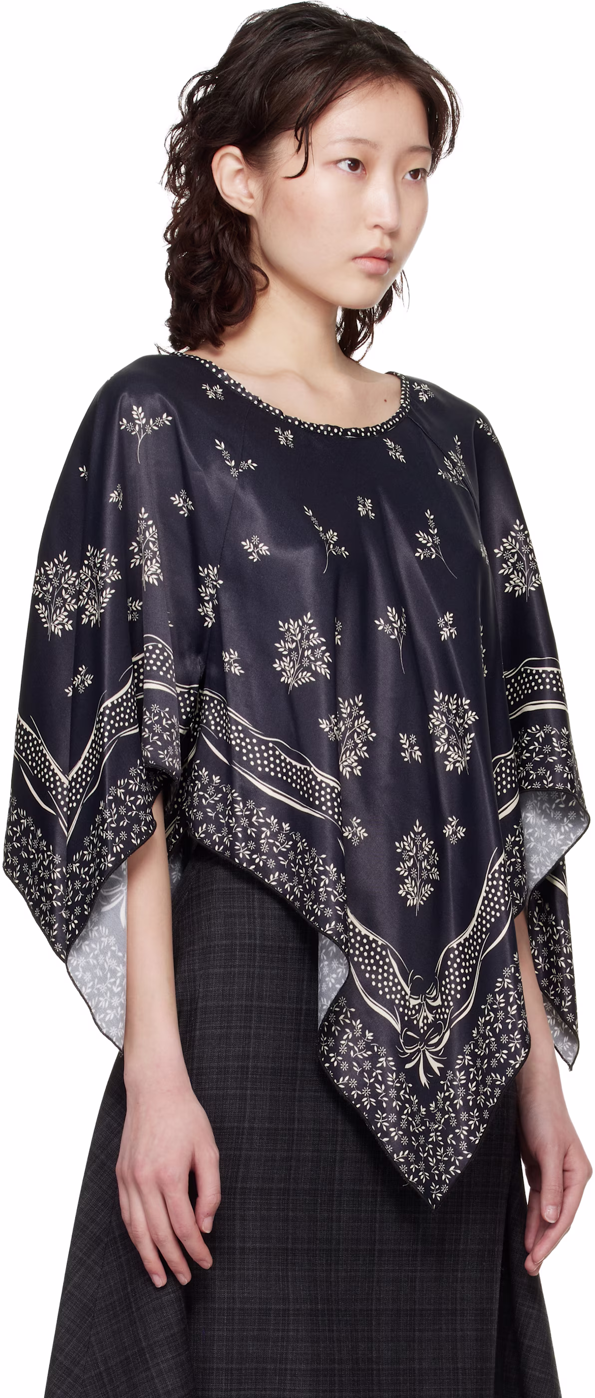anna-sui-black-ribbon-handkerchief-satin-print-poncho-blouse (2)