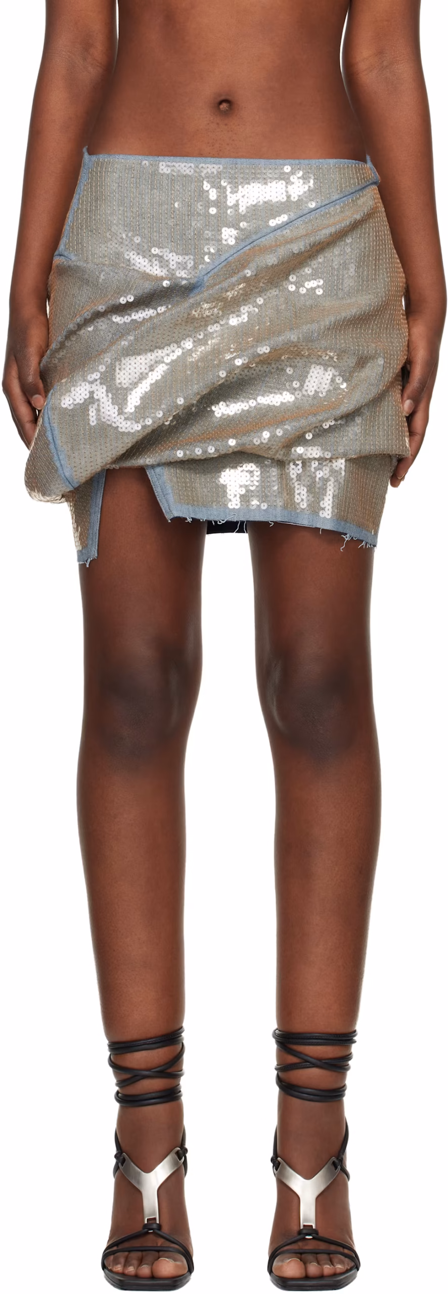 rick-owens-blue-and-beige-temple-draped-denim-miniskirt